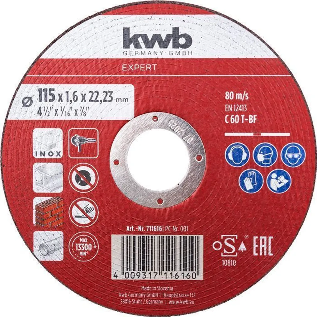 LÕIKEKETAS KWB, UNIVERSAALNE 115 × 1,6