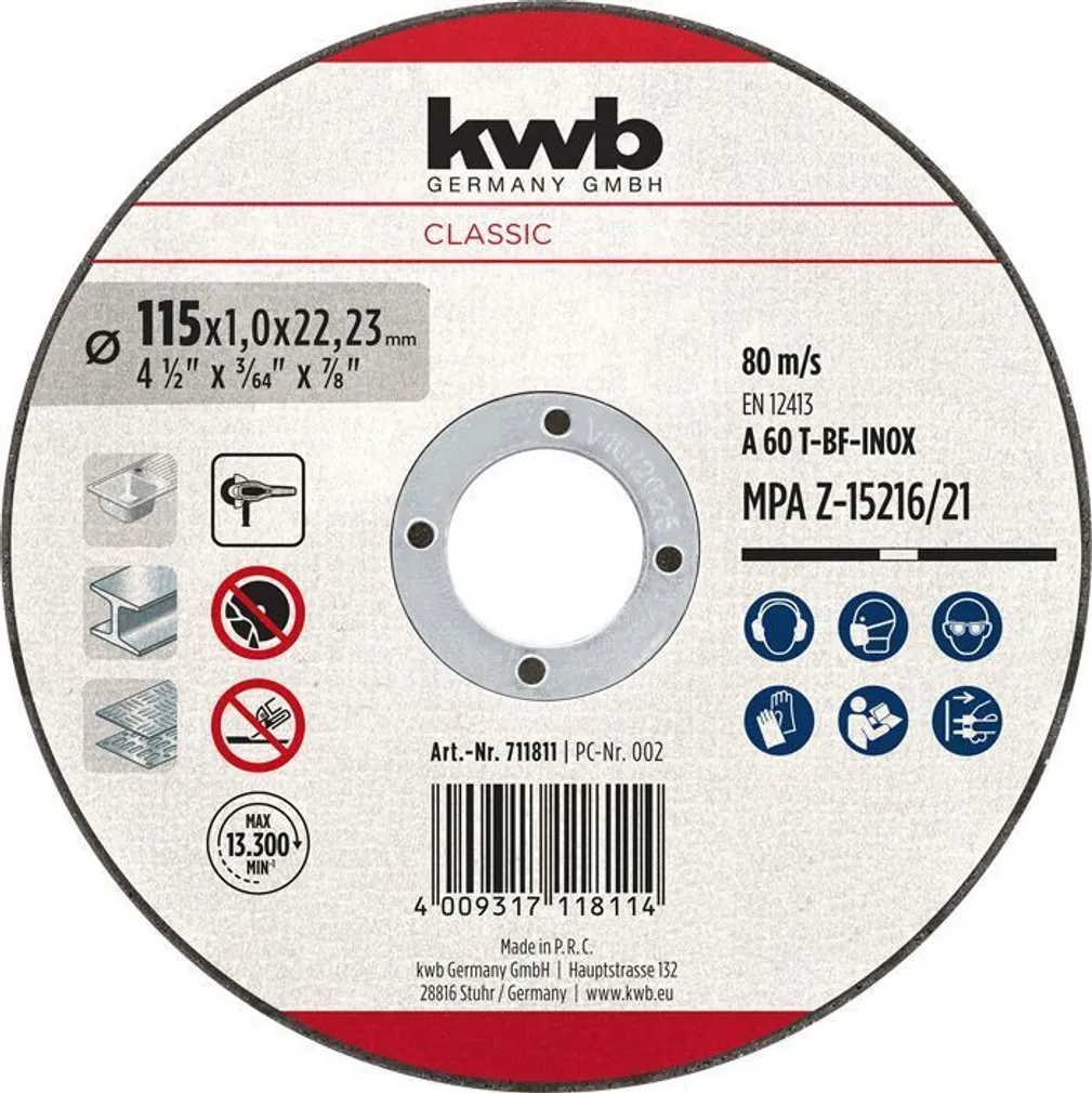 LÕIKEKETAS KWB, ÕHUKE 115 × 1,0