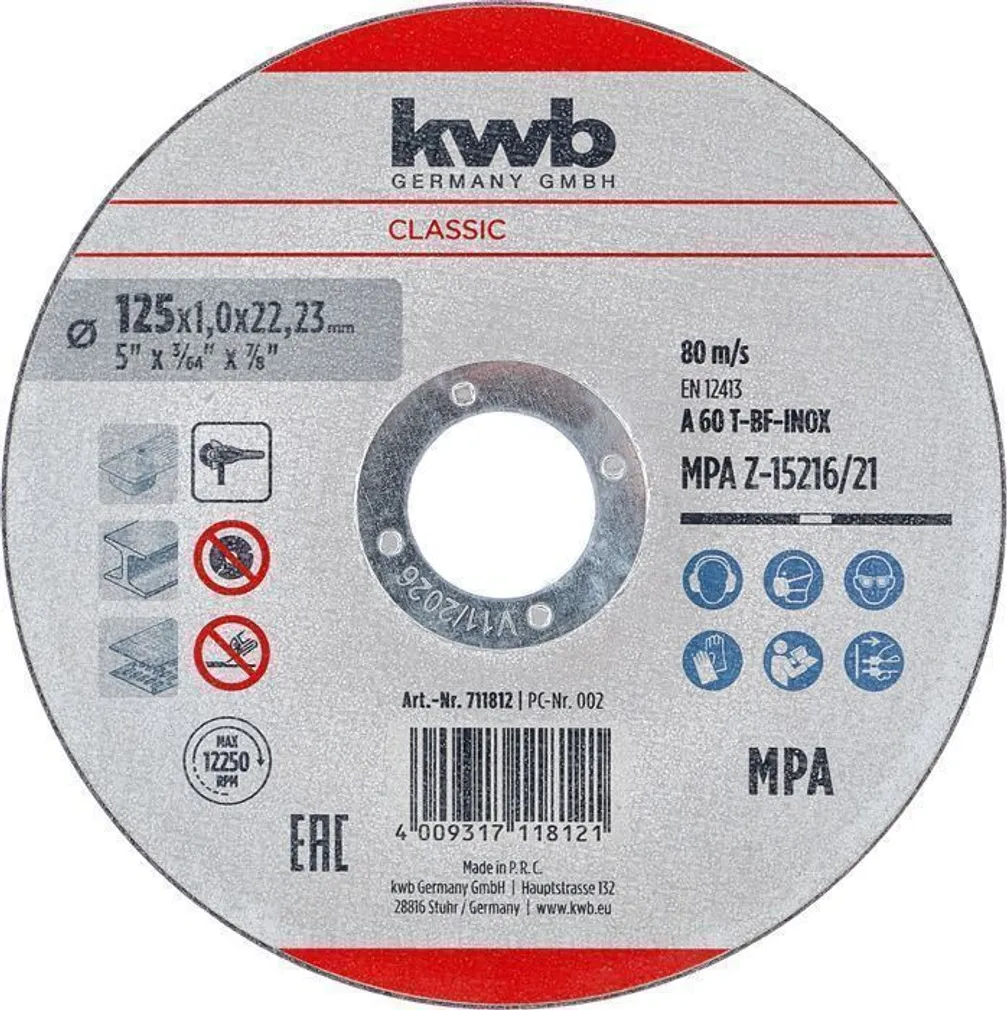 LÕIKEKETAS KWB, ÕHUKE 125 × 1,0