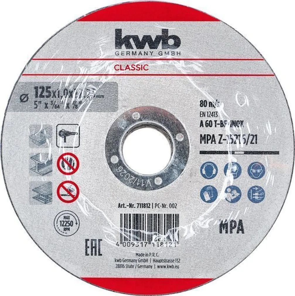 LÕIKEKETAS KWB, ÕHUKE 125 × 1,0