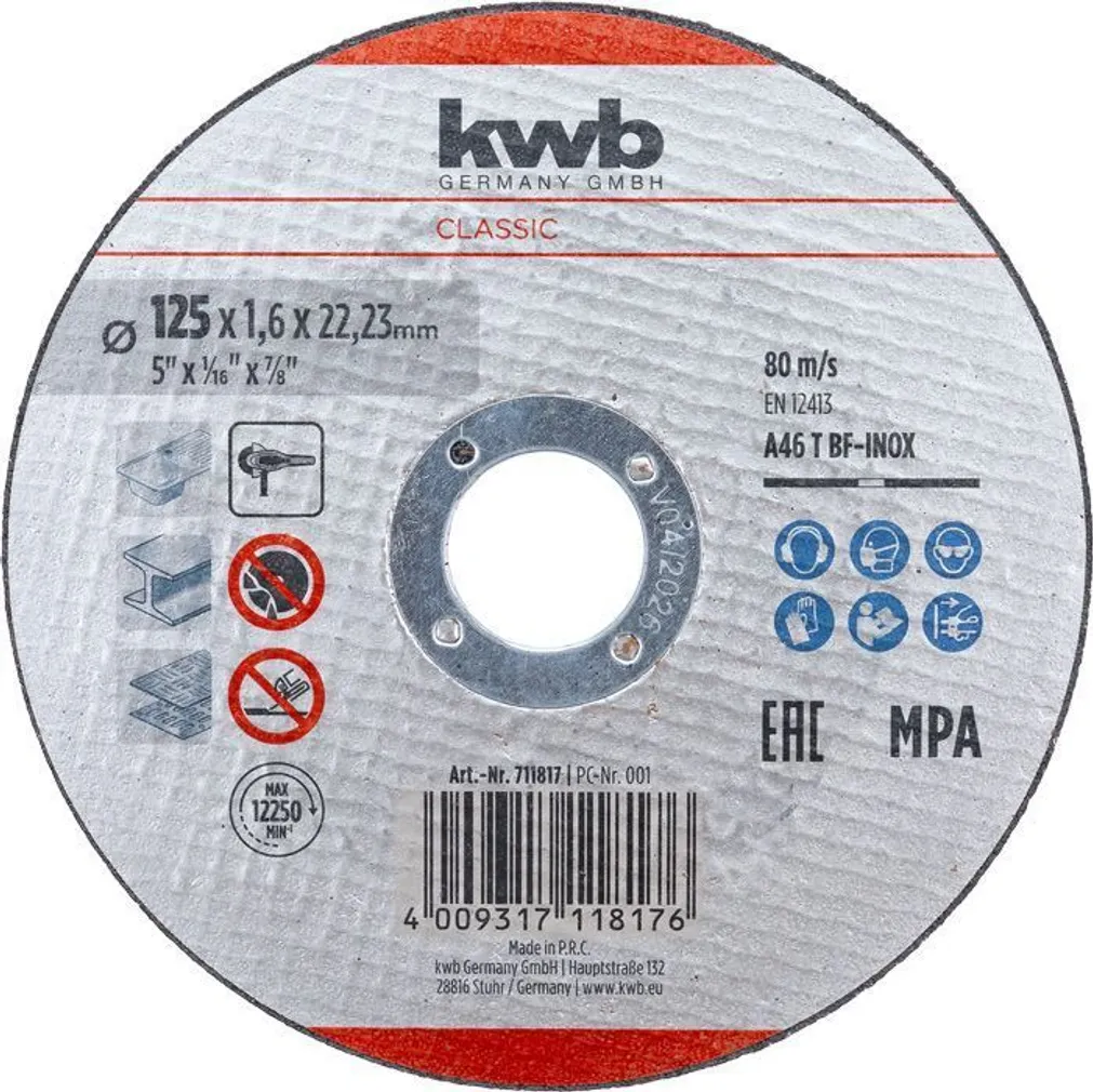 LÕIKEKETAS KWB, ÕHUKE 125 × 1,6