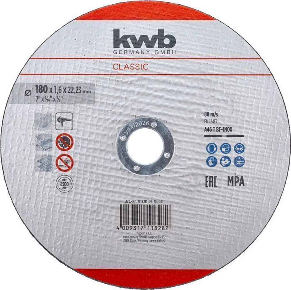 LÕIKEKETAS KWB, ÕHUKE 180 × 1,6