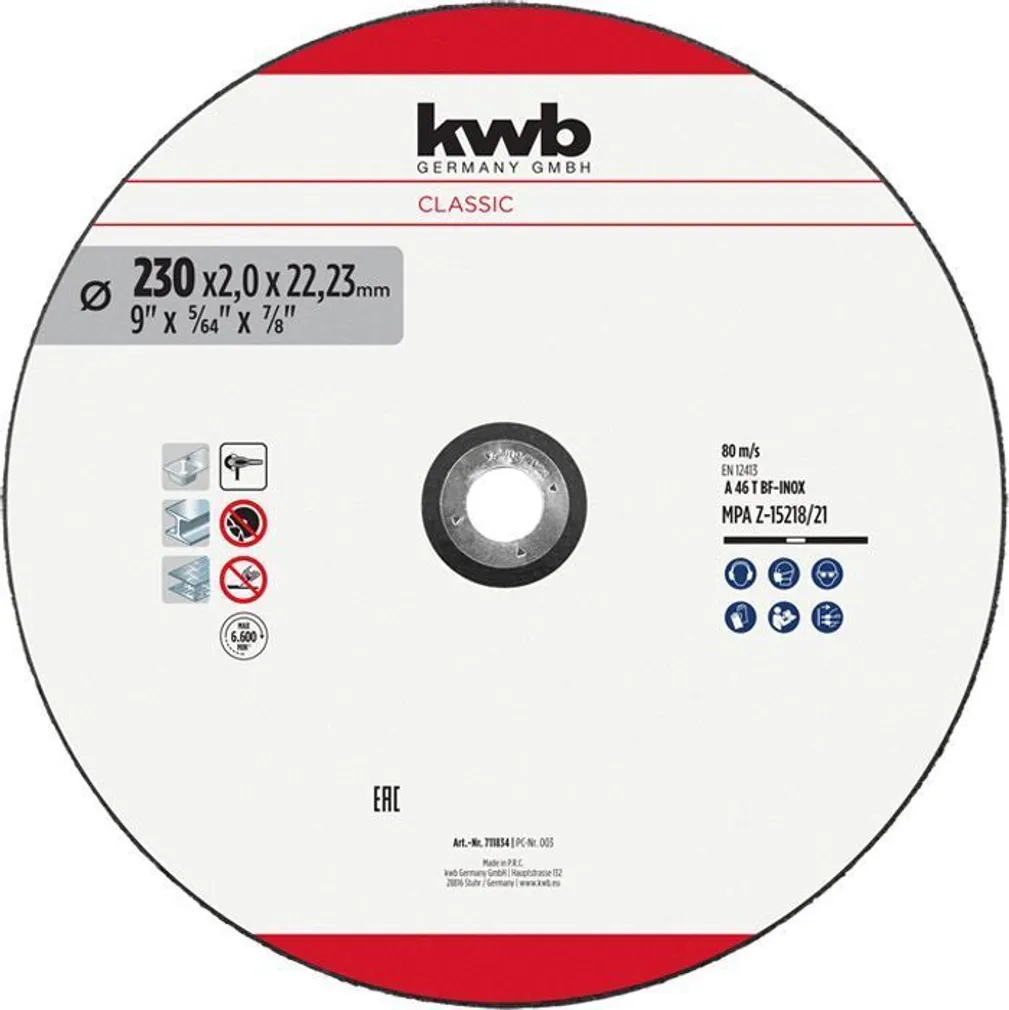 LÕIKEKETAS KWB, ÕHUKE 230 × 1,9