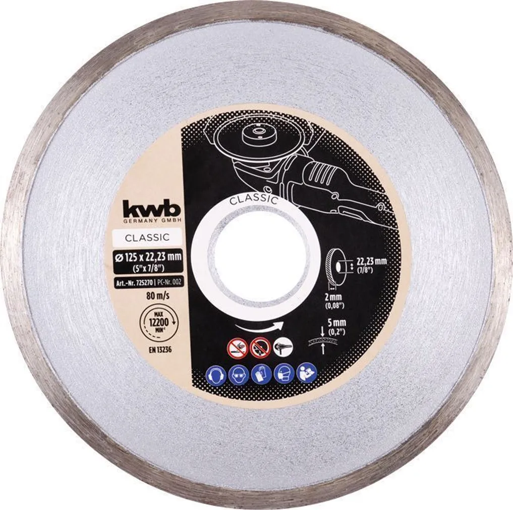 TEEMANTKETAS KWB, PLAADID 125MM