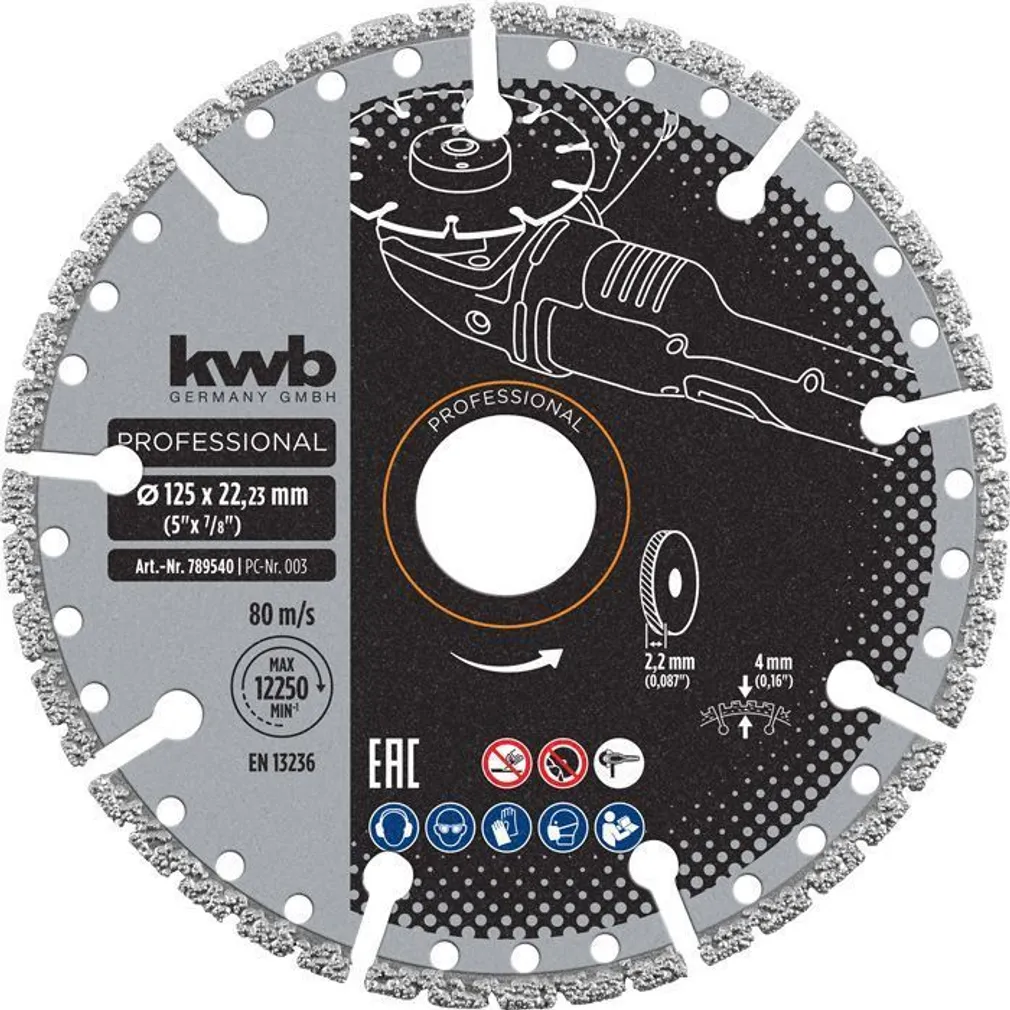 TEEMANTKETAS KWB, UNIVERSAALNE 125MM