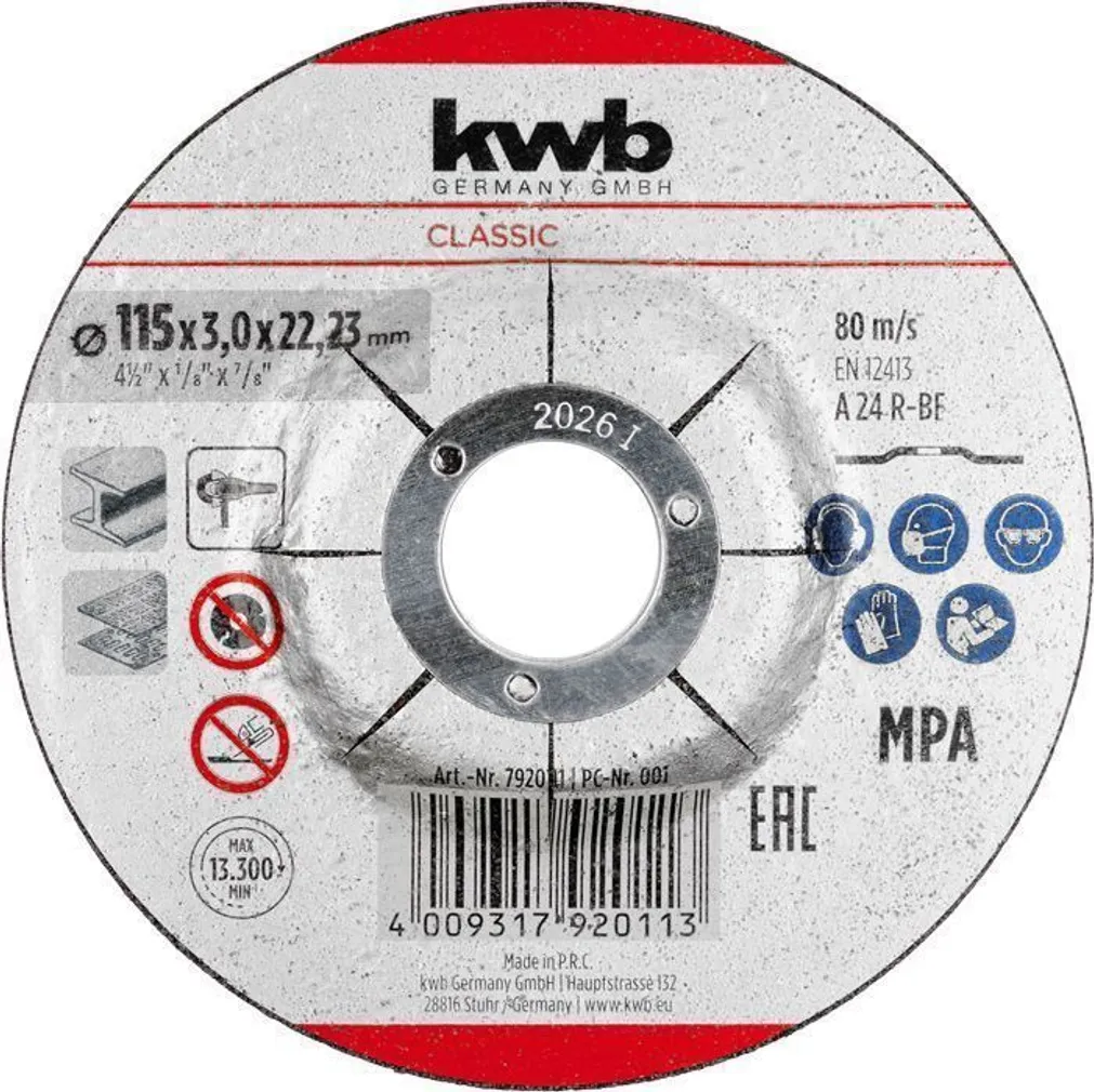 LÕIKEKETAS KWB, METALL 115X3MM, ASTMEGA