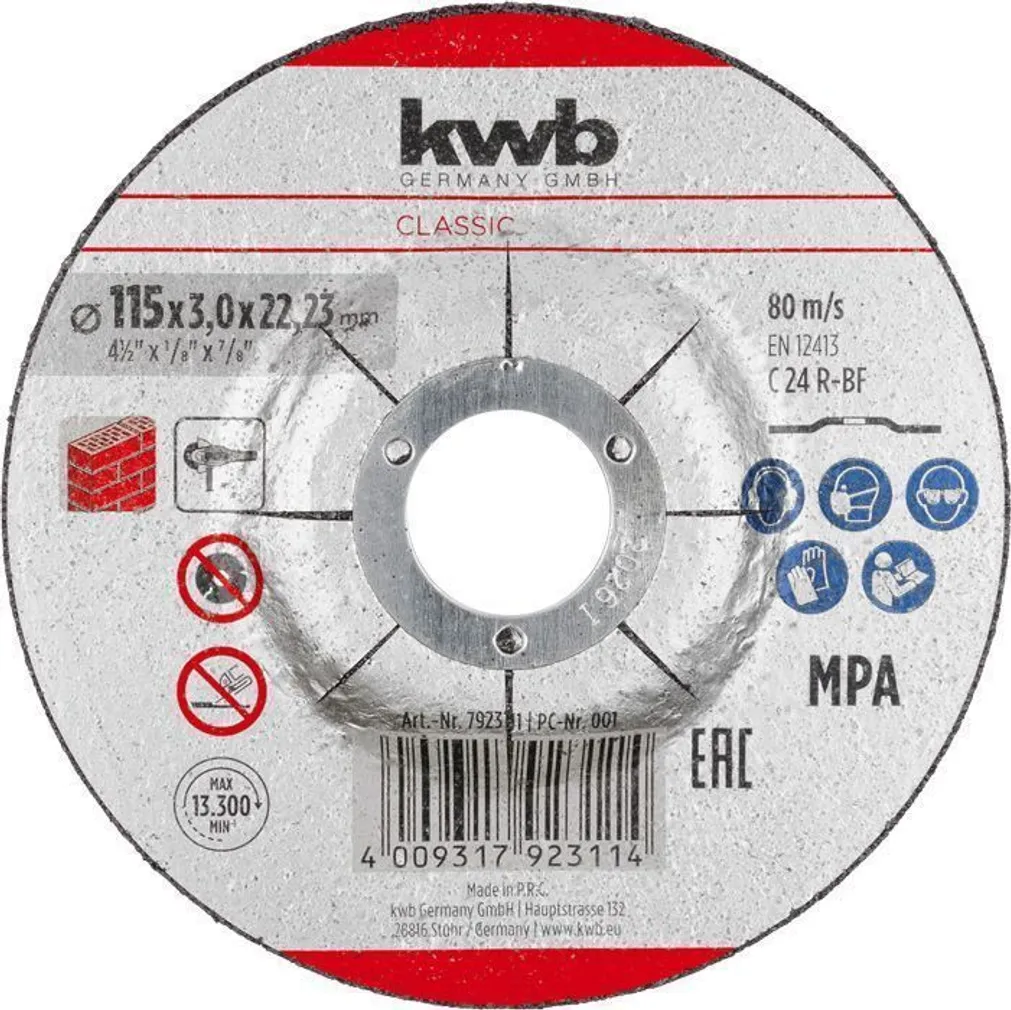 LÕIKEKETAS KWB, KIVI 115X3MM, ASTMEGA