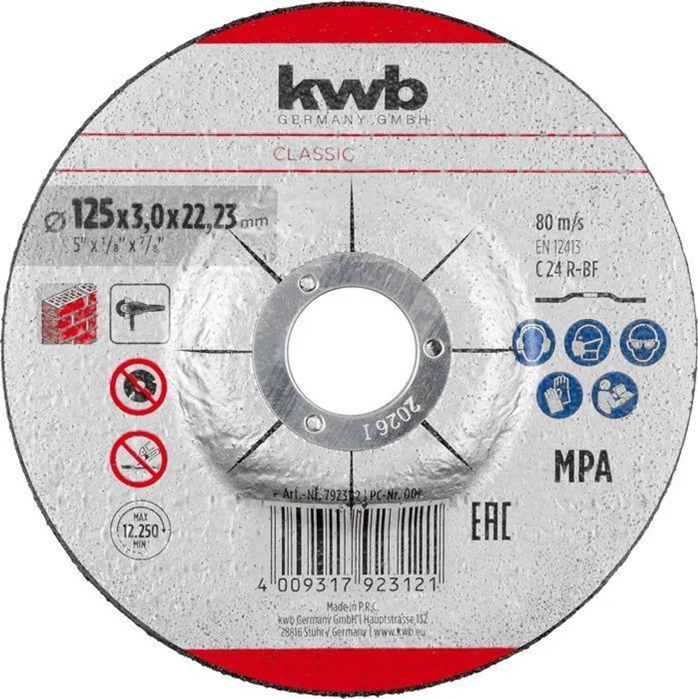 LÕIKEKETAS KWB, KIVI 125X3MM, ASTMEGA