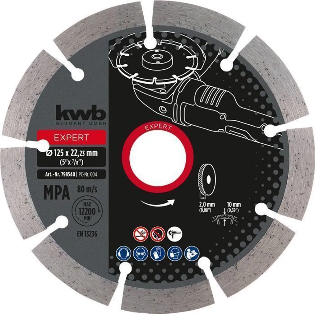 TEEMANTLÕIKEKETAS KWB, SEGMENDITUD 125MM