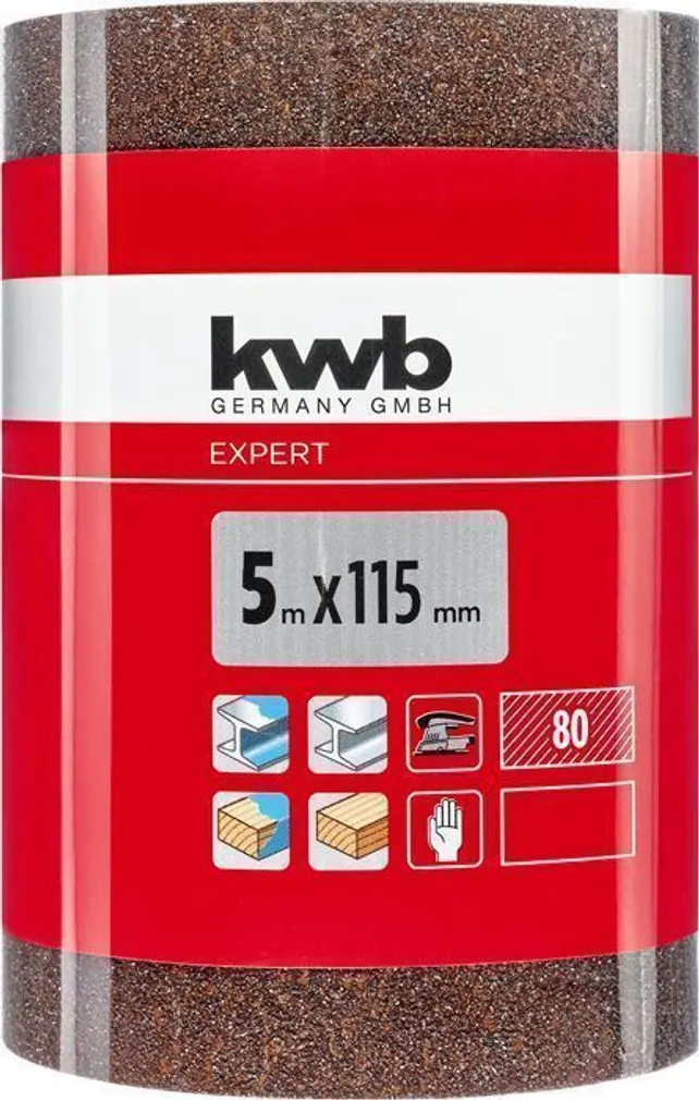 LIIVAPABER KWB 115MM ALUMIINIUMOKSIID P80 5M RULLIS