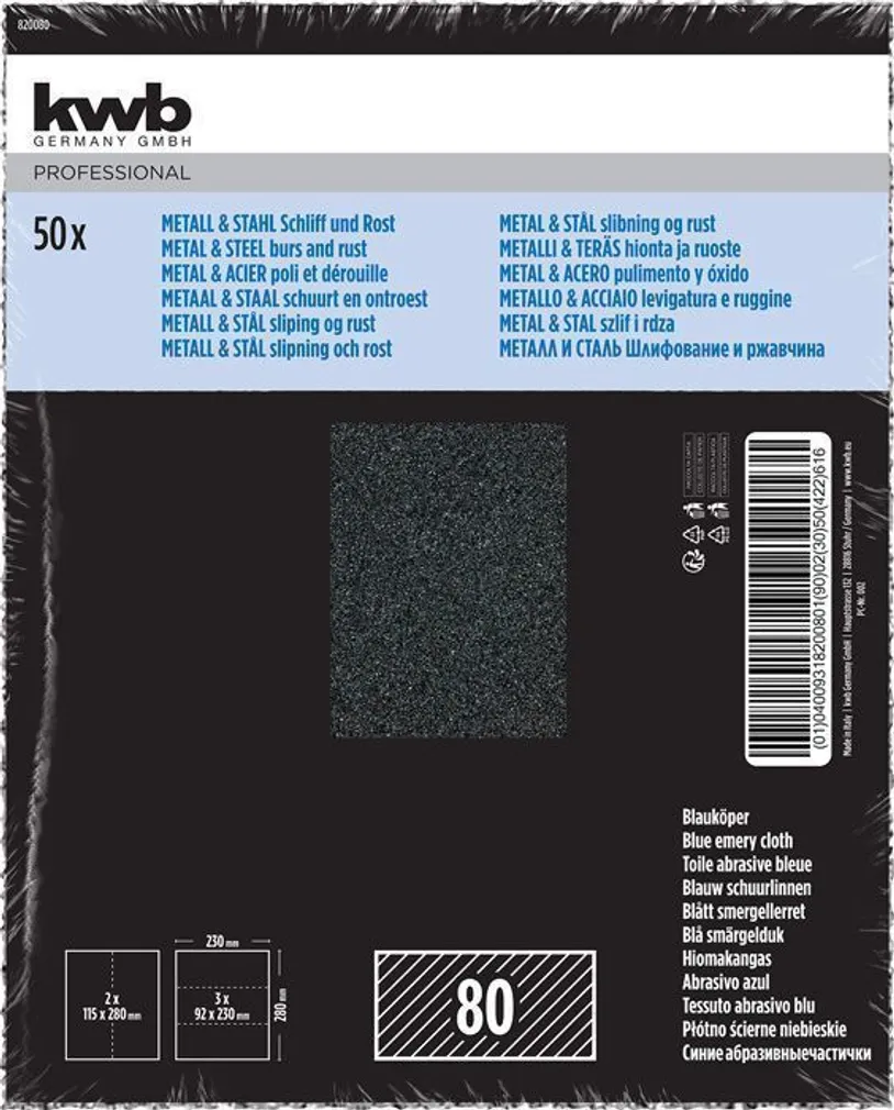 LIIVAPABER KWB, SMIRGELRIIE P80
