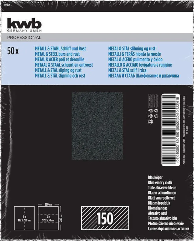 LIIVAPABER KWB, SMIRGELRIIE P150