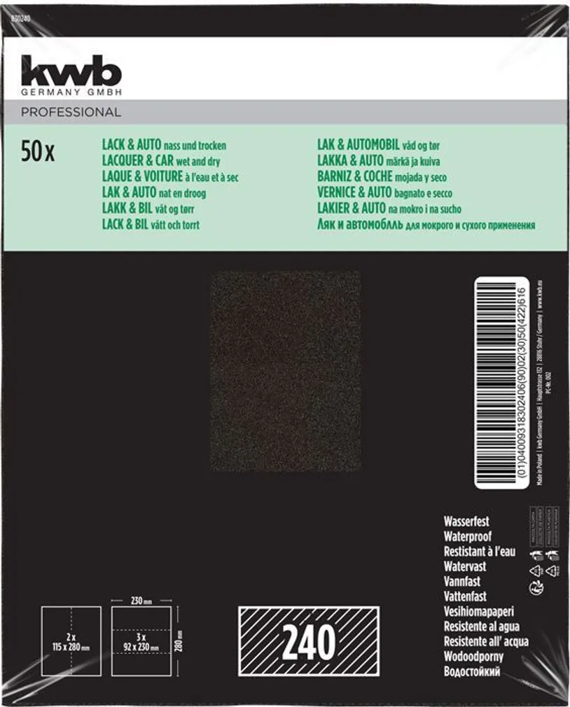 LIIVAPABER KWB, VEEKINDLAD P240