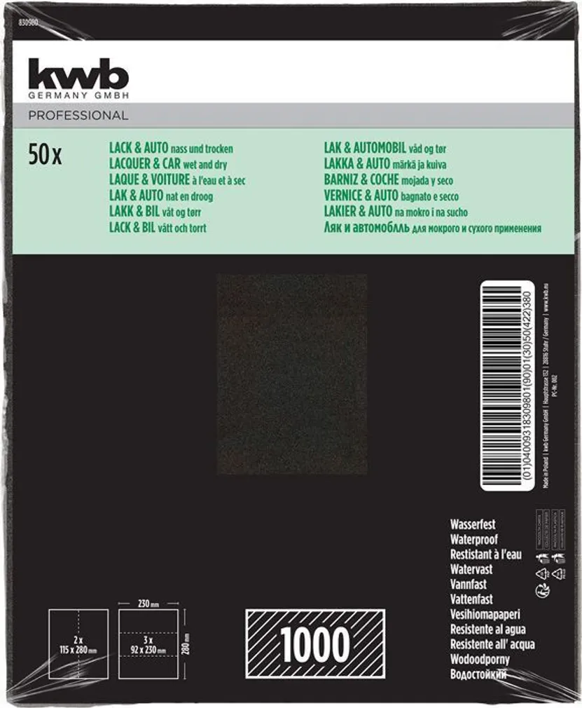 LIIVAPABER KWB, VEEKINDLAD P1000