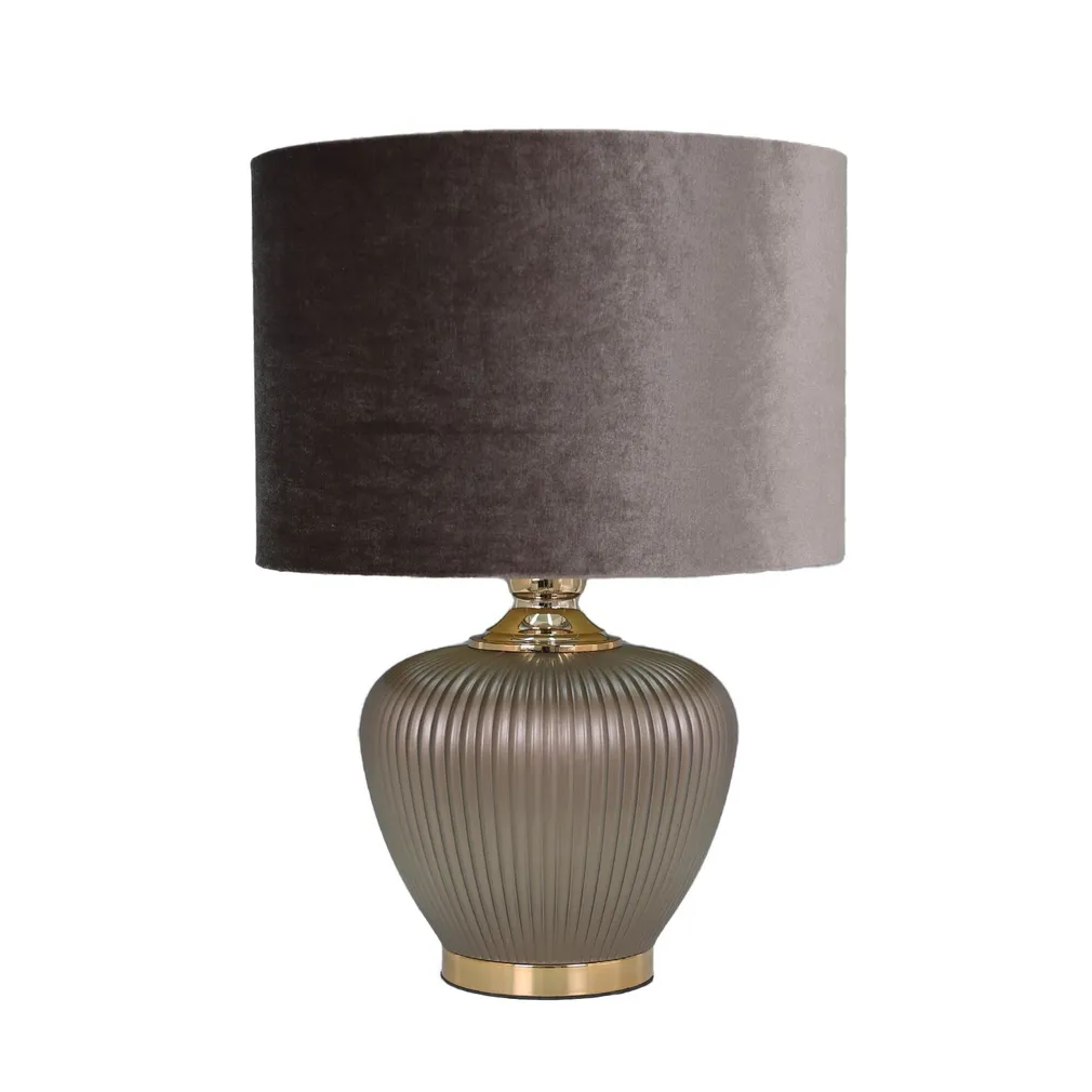 LAUALAMP LUXO H52CM TAUPE/KULD