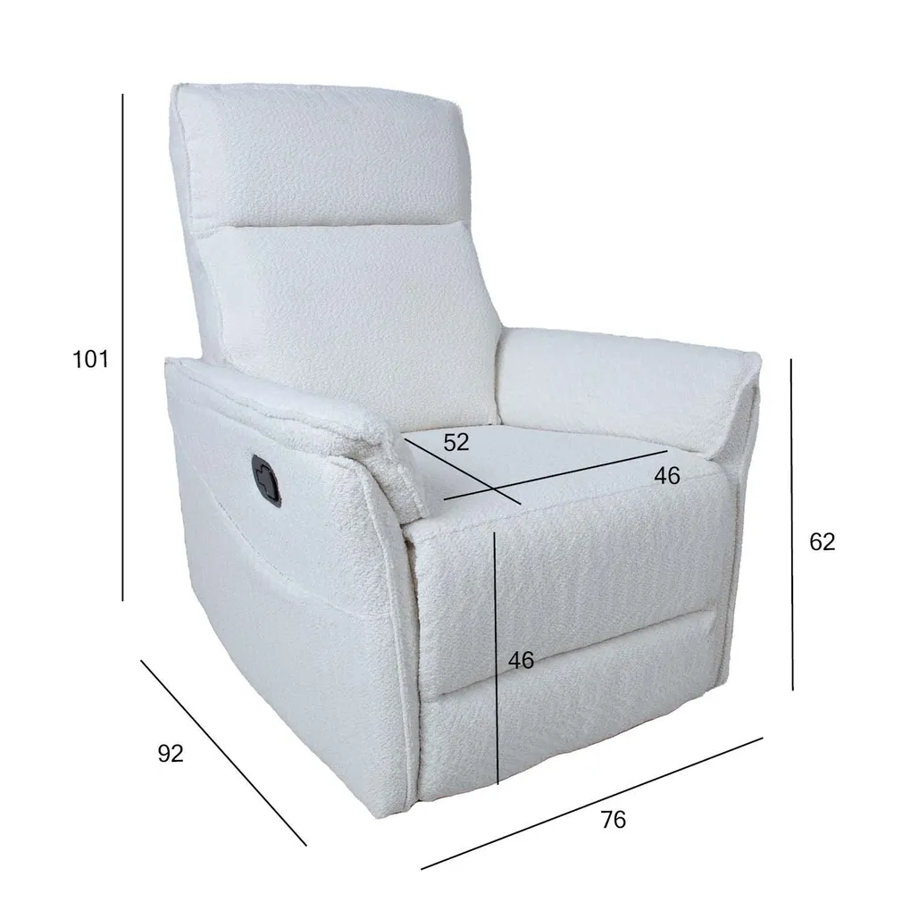 TUGITOOL GERRY MANUAALNE RECLINER VALGE