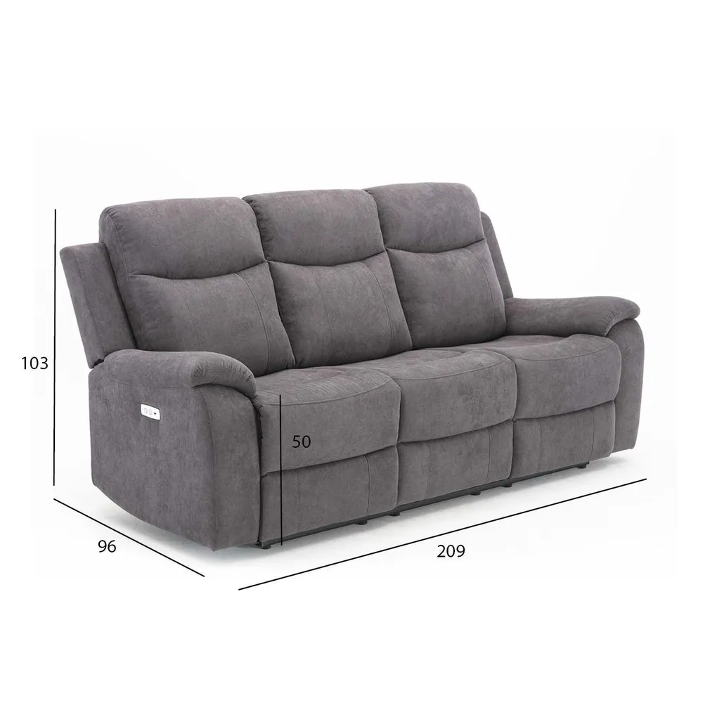 DIIVAN MILO 3-KOHALINE ELEKTRILINE RECLINER HALL