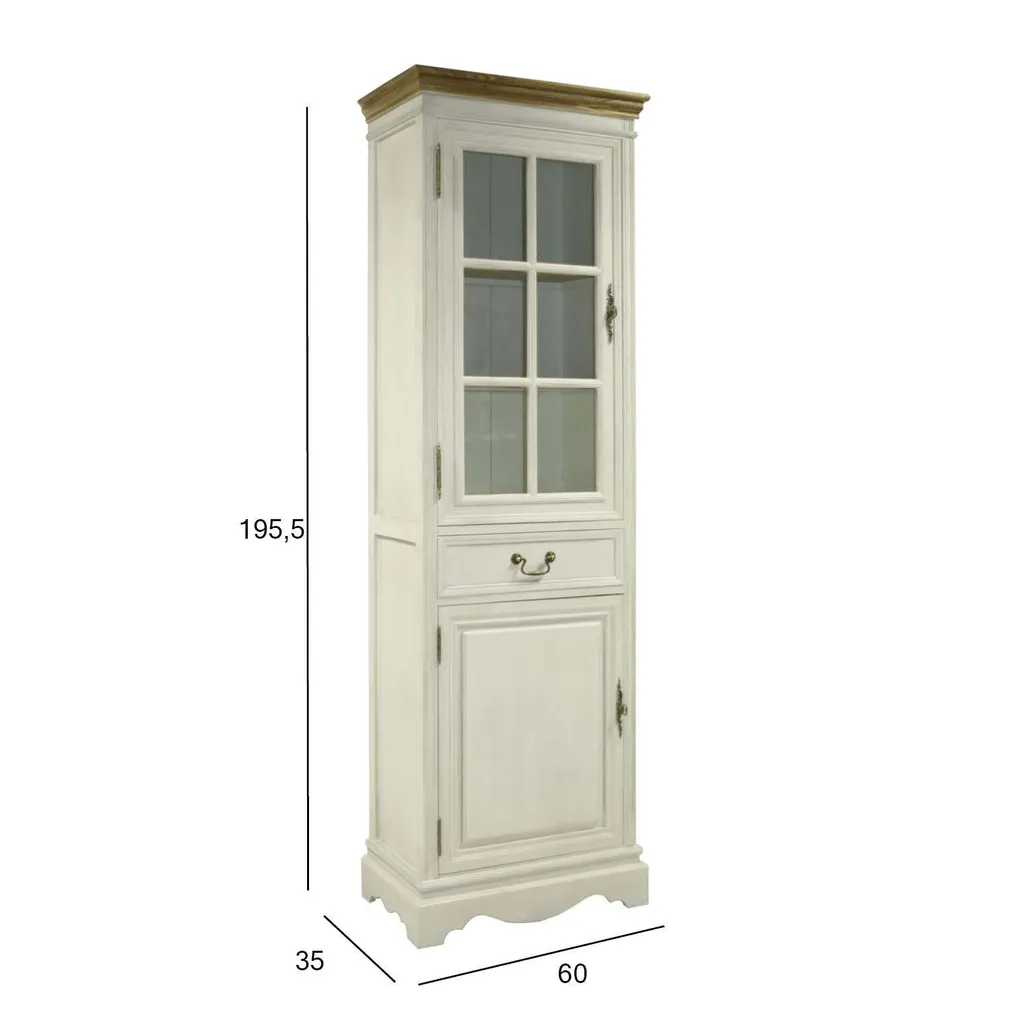 VITRIINKAPP SAMIRA 60X35XH195,5CM ANTIIKVALGE
