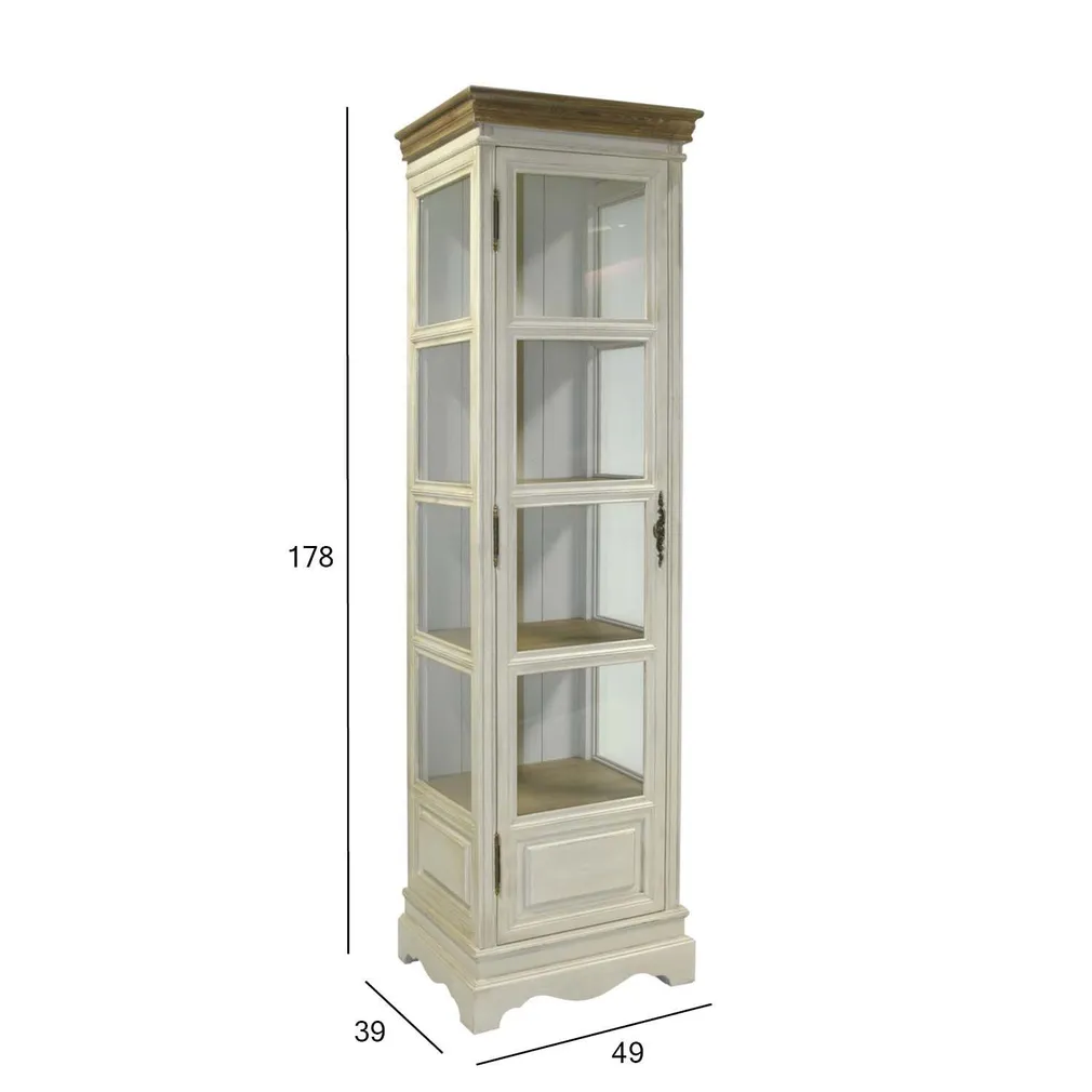 VITRIINKAPP SAMIRA 49X39XH178CM ANTIIKVALGE
