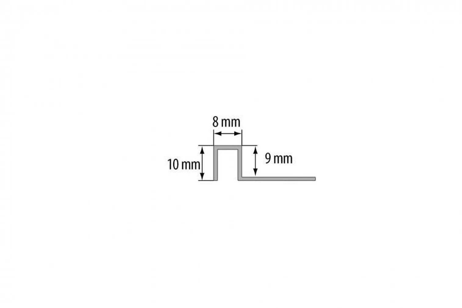 PLAADILIIST CEZAR P-PROFIIL ALUMIINIUM 9X8X2500MM ANOD. MATT HÕBE