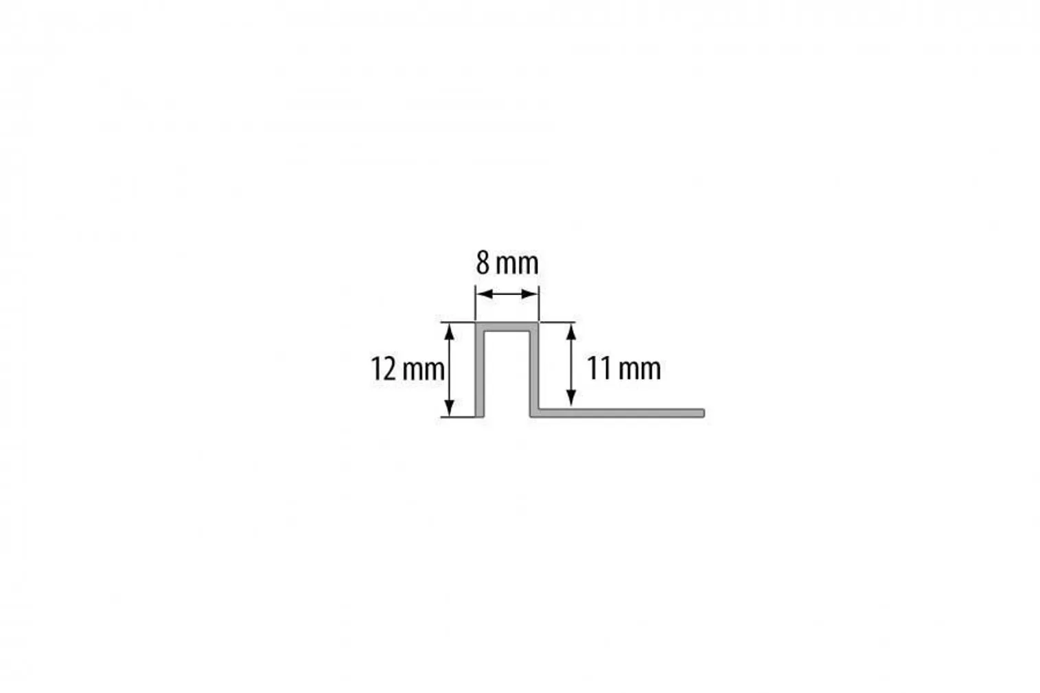 PLAADILIIST CEZAR P-PROFIIL ALUMIINIUM 11X8X2500MM POL. ANO. LÄIK. MUST