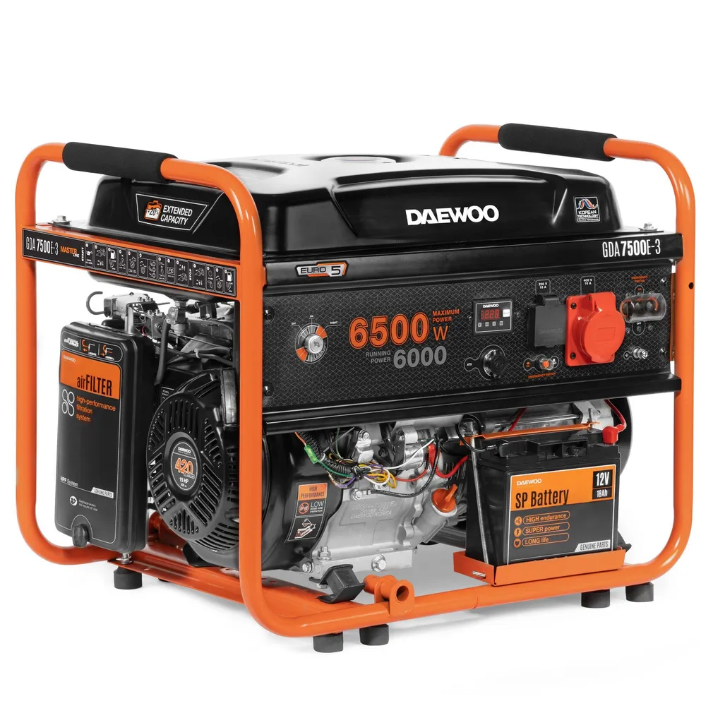 BENSIINIMOOTORIGA GENERAATOR DAEWOO GDA 7500E-3