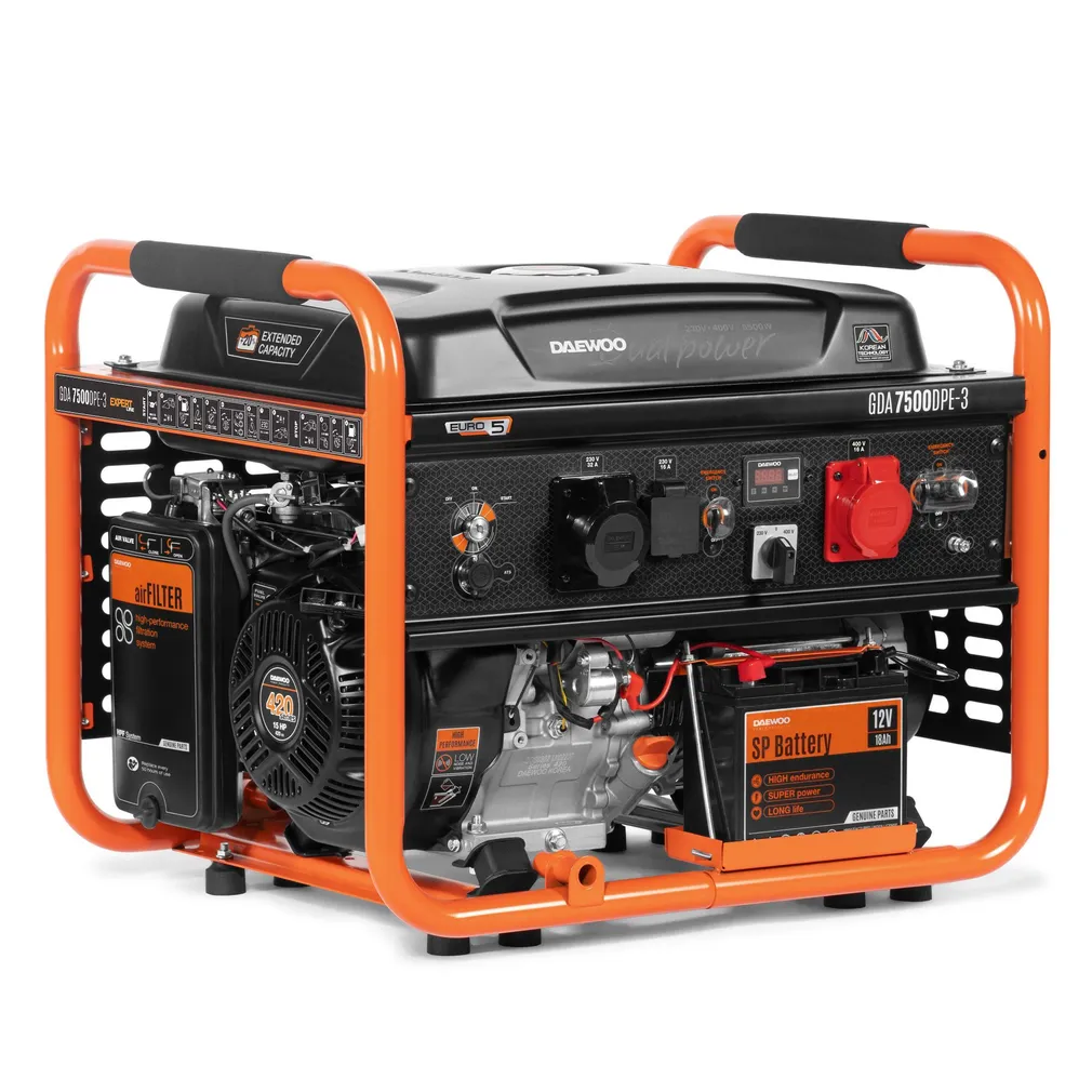 BENSIINIMOOTORIGA GENERAATOR DAEWOO GDA 7500DPE-3