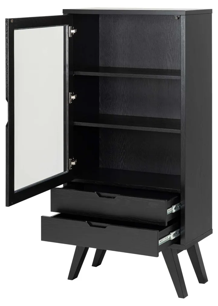 VITRIINKAPP A-LINE 72X36XH145CM, MUST