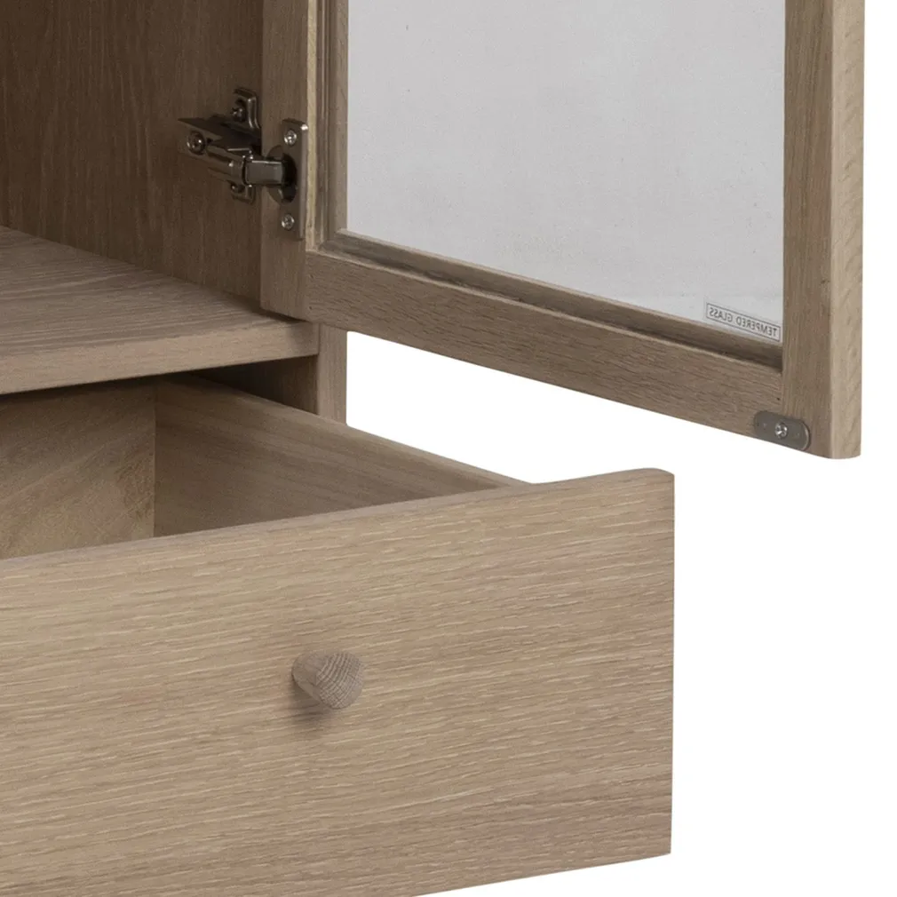 VITRIINKAPP ASTON 80X40XH144,8CM, HELE TAMM