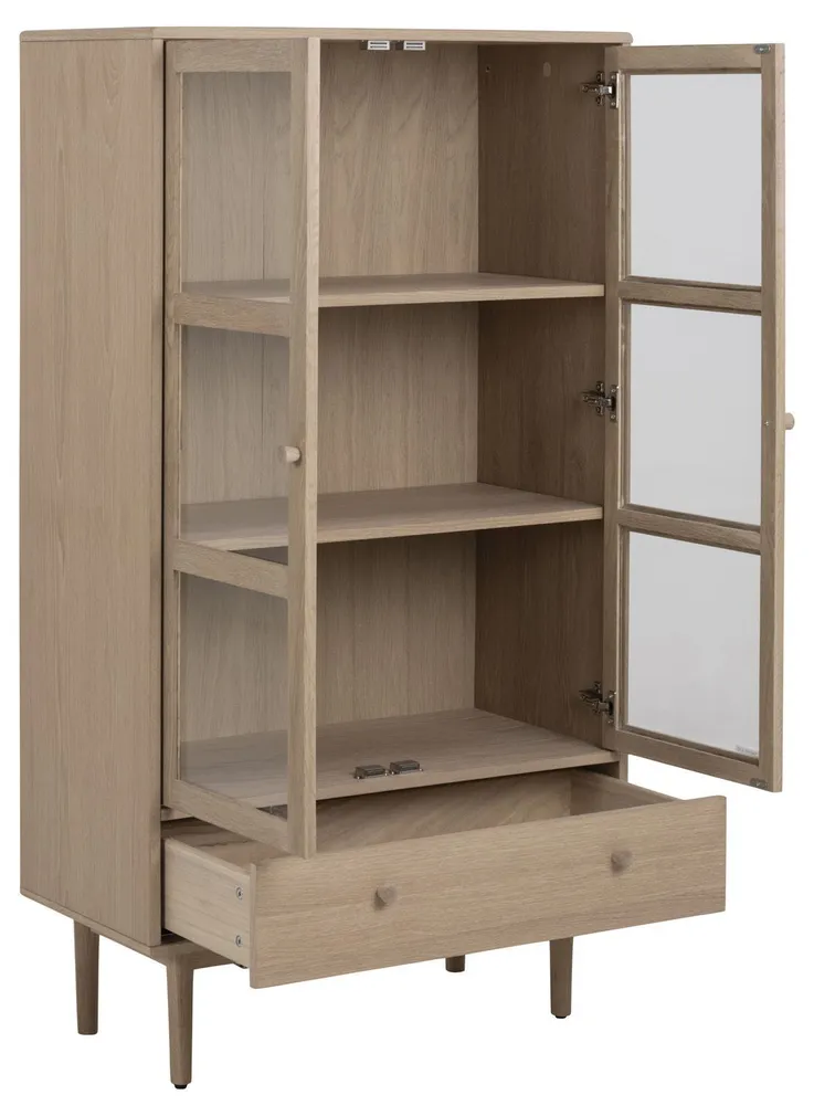 VITRIINKAPP ASTON 80X40XH144,8CM, HELE TAMM