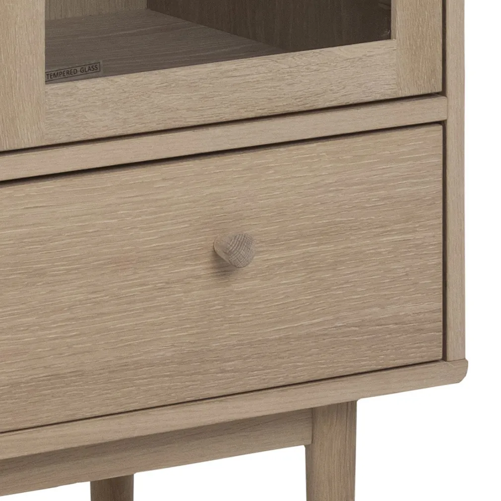 VITRIINKAPP ASTON 80X40XH144,8CM, HELE TAMM