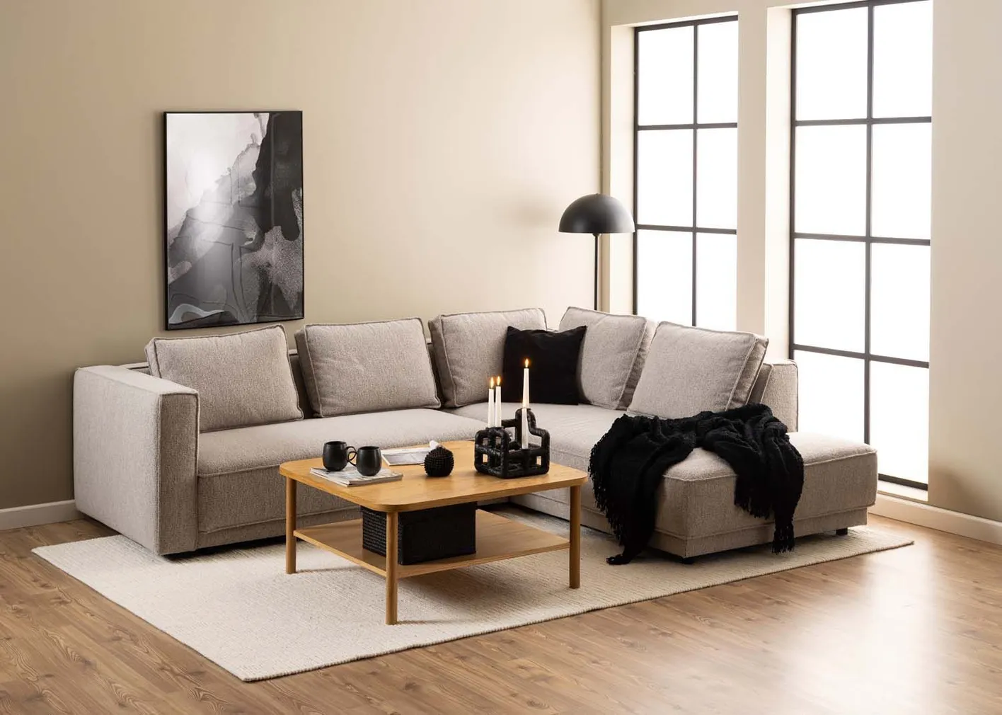 DIIVANILAUD BANBURY 90X90XH42CM, NATURAALNE