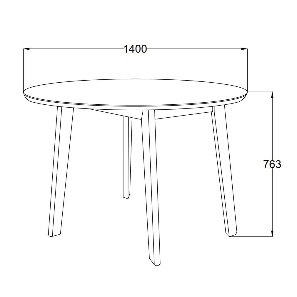 SÖÖGILAUD ROXBY D140XH76CM, MUST