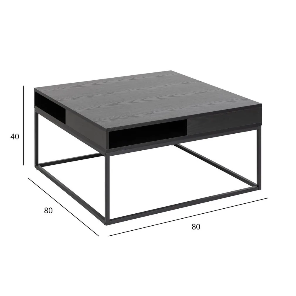 DIIVANILAUD WILLFORD 80X80XH40CM, MUST