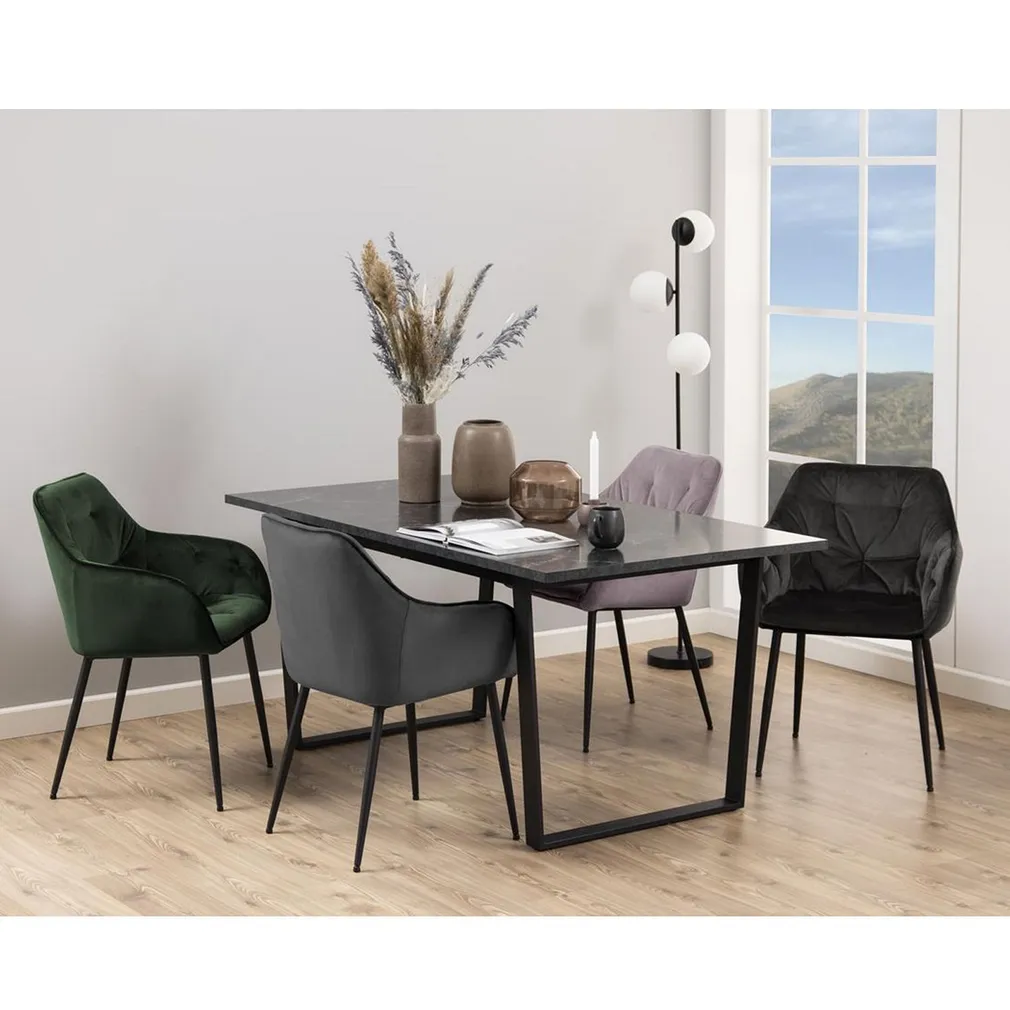 SÖÖGILAUD AMBLE 160X90XH74CM, MUST MARMOR