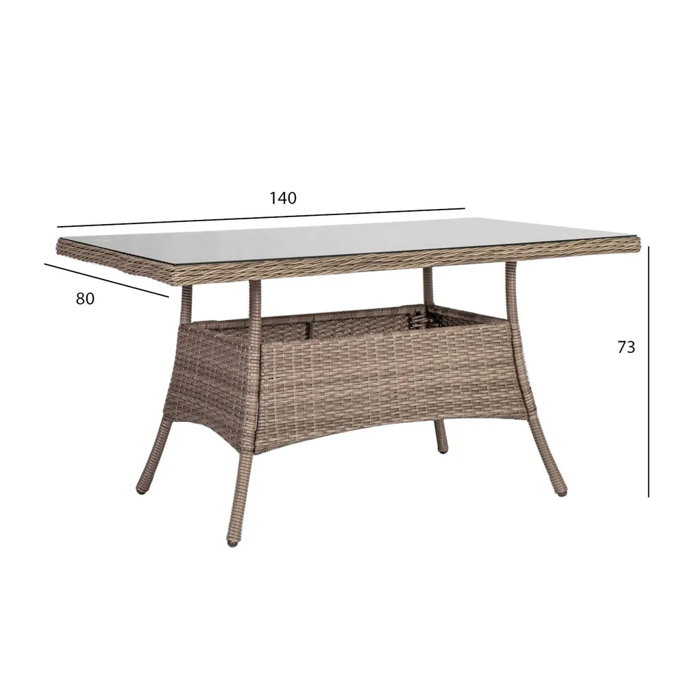 LAUD TOSCANA 140X80XH73CM, BEEŽ