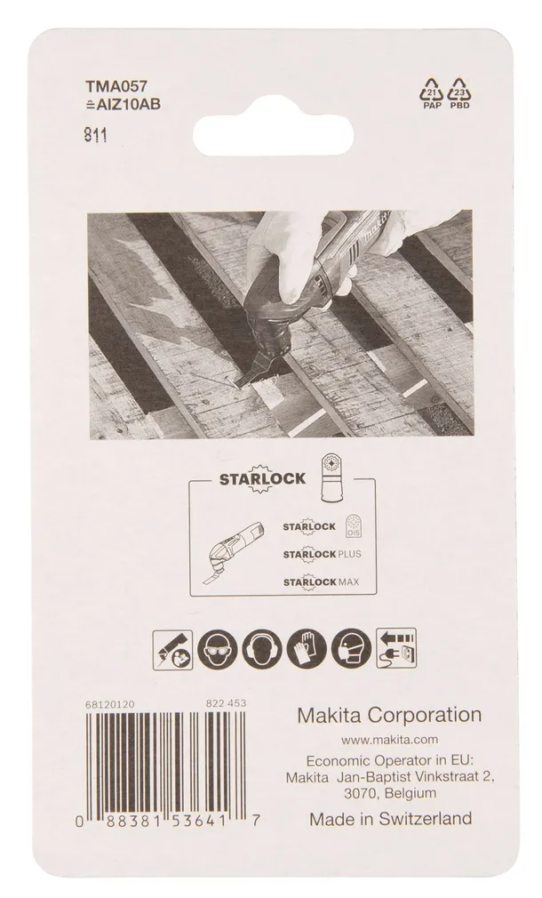 SAETERA MAKITA 10MM MULTITOOL TMA057 BIM STARLOCK, PUIT/METALL