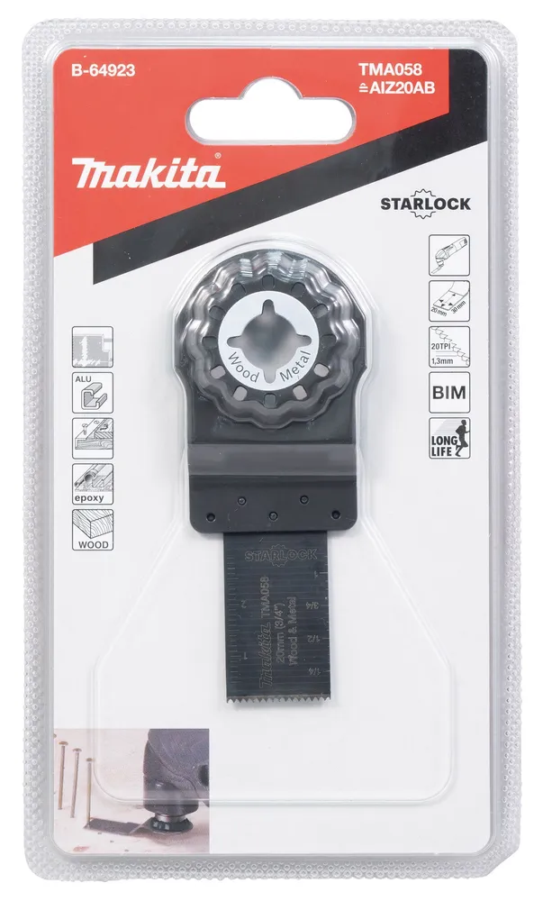 SAETERA MAKITA 20MM MULTITOOL TMA058 BIM STARLOCK, PUIT/METALL