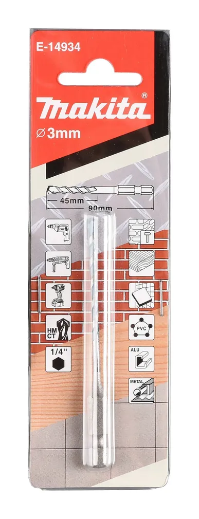 UNIVERSAALPUUR MAKITA 3X90MM 1/4" TCT E-14934
