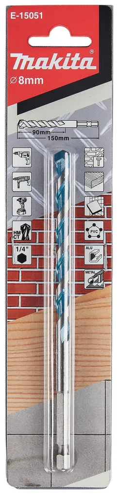 UNIVERSAALPUUR MAKITA 8X150MM 1/4" TCT E-15051