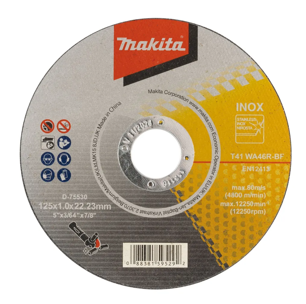 LÕIKEKETAS MAKITA 125X1MM WA46R D-75530 ROOSTEVABATERAS