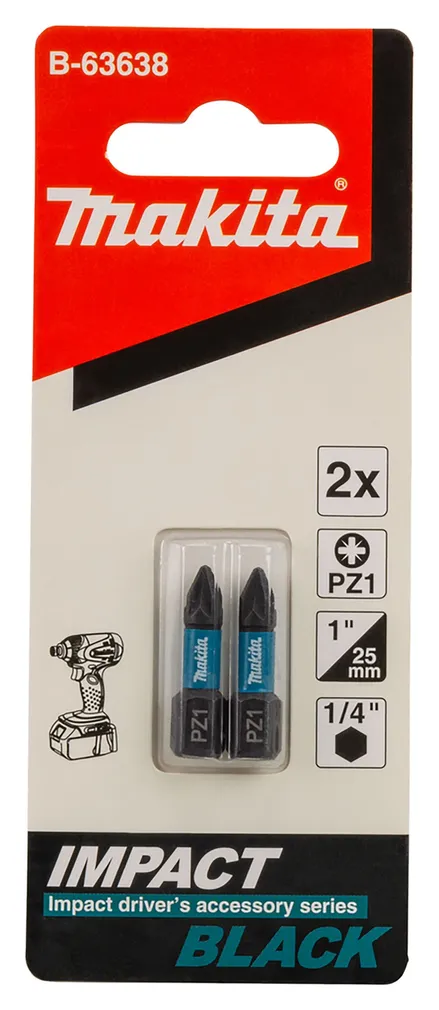 OTSIK MAKITA PZ1 25MM B-63638 IMPACT BLACK 2TK