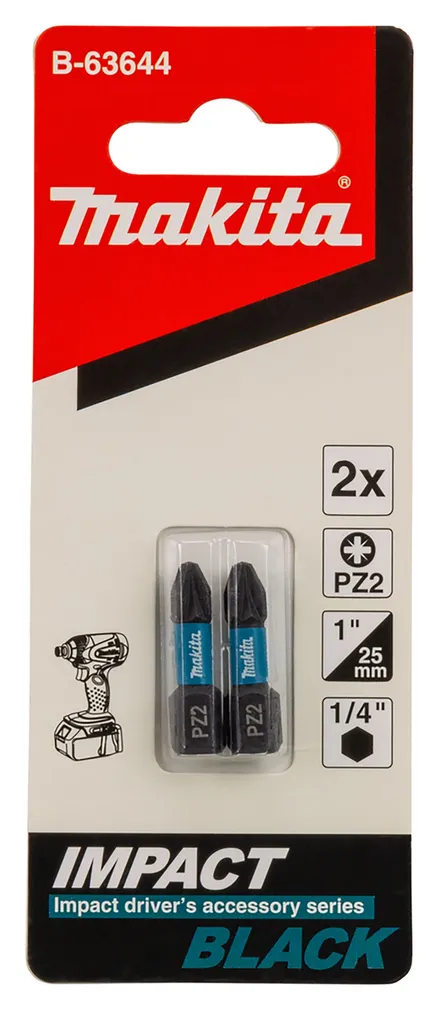 OTSIK MAKITA PZ2 25MM B-63644 IMPACT BLACK 2TK