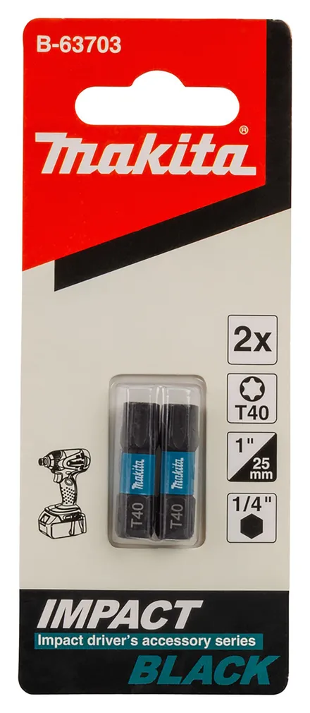 OTSIK MAKITA T40 25MM B-63703 IMPACT BLACK 2TK