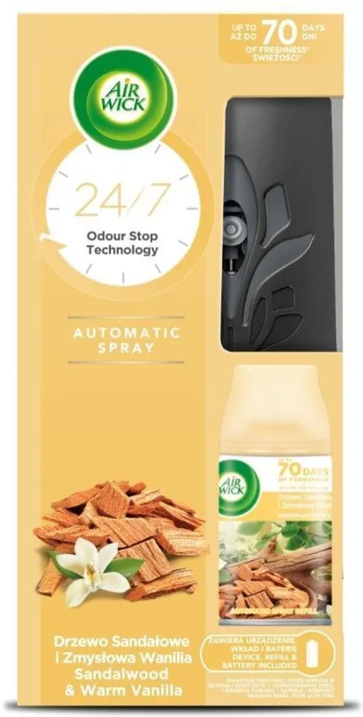 ÕHUVÄRSKENDAJA KOMPLEKT AIR WICK SANDALWOOD & WARM VANILLA 250ML