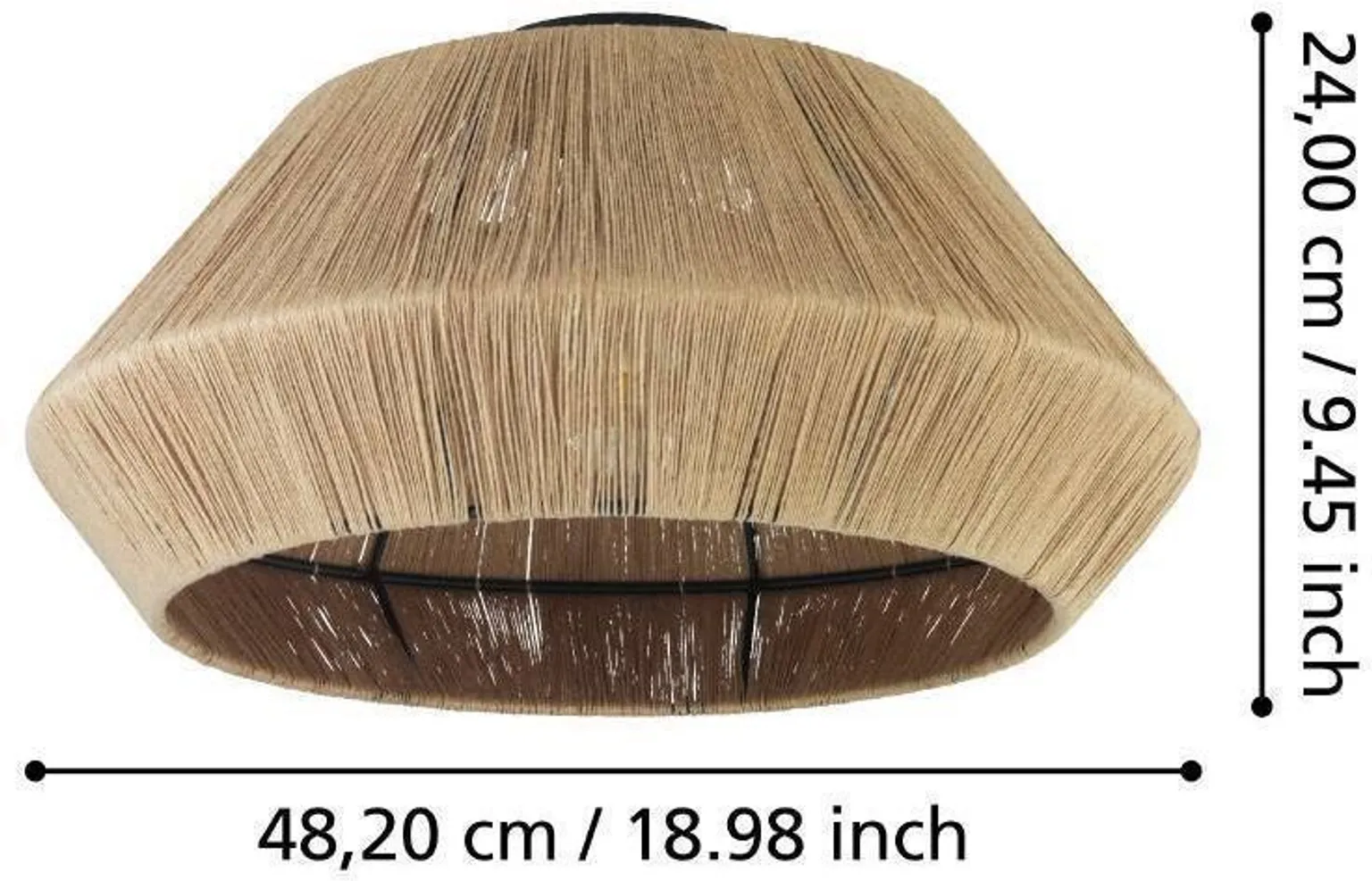 LAEVALGUSTI EGLO ALDERNEY E27 1X40W MUST METALLIK/NATURAAL.