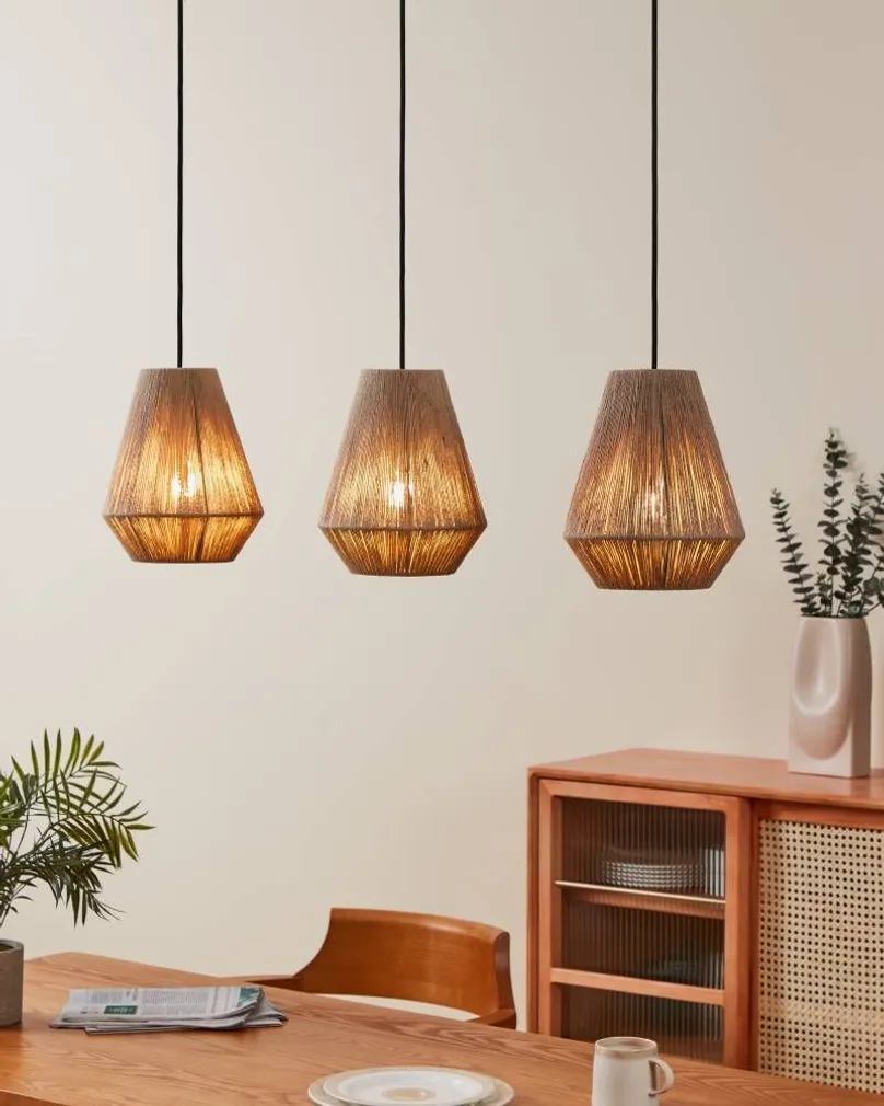 RIPPVALGUSTI EGLO ALDERNEY E27 3X40W MUST METALLIK/NATURAAL.