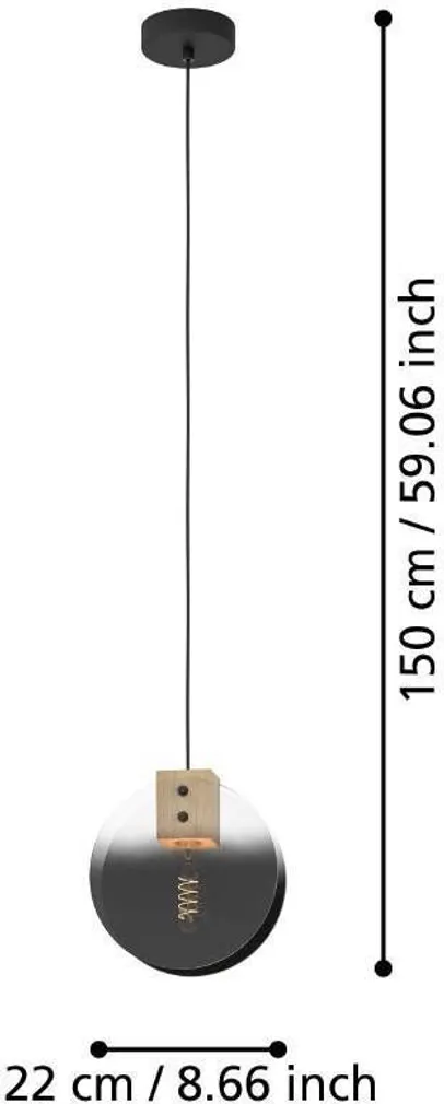 RIPPVALGUSTI EGLO MILLE E27 1X40W MUST/HALL/PUIT