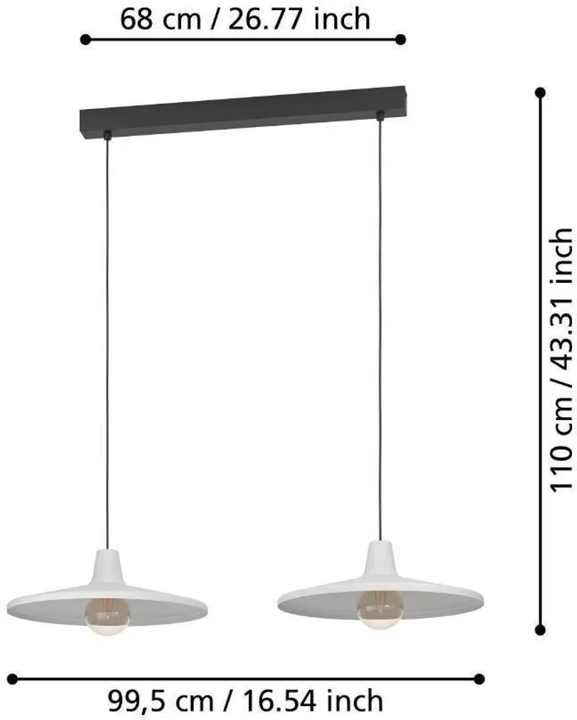 RIPPVALGUSTI EGLO MINIERE E27 2X40W HALL/MUST