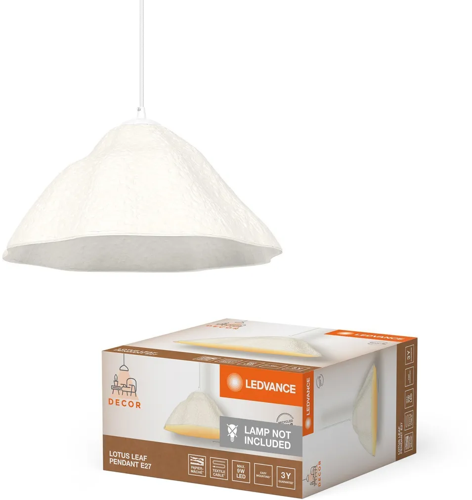 RIPPVALGUSTI LEDVANCE LEAF E27 VALGE